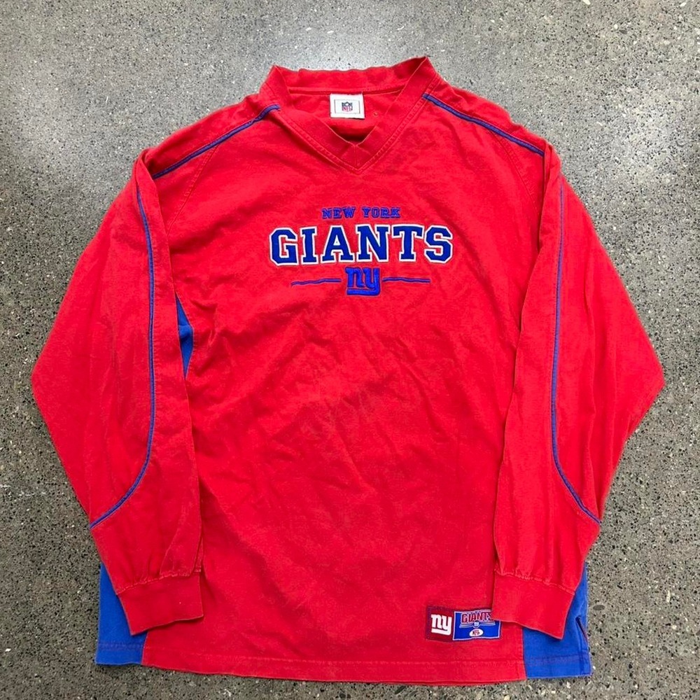 Vintage NFL New York Giants Long Sleeve Embroidered Y2K T-Shirt (Size XL)